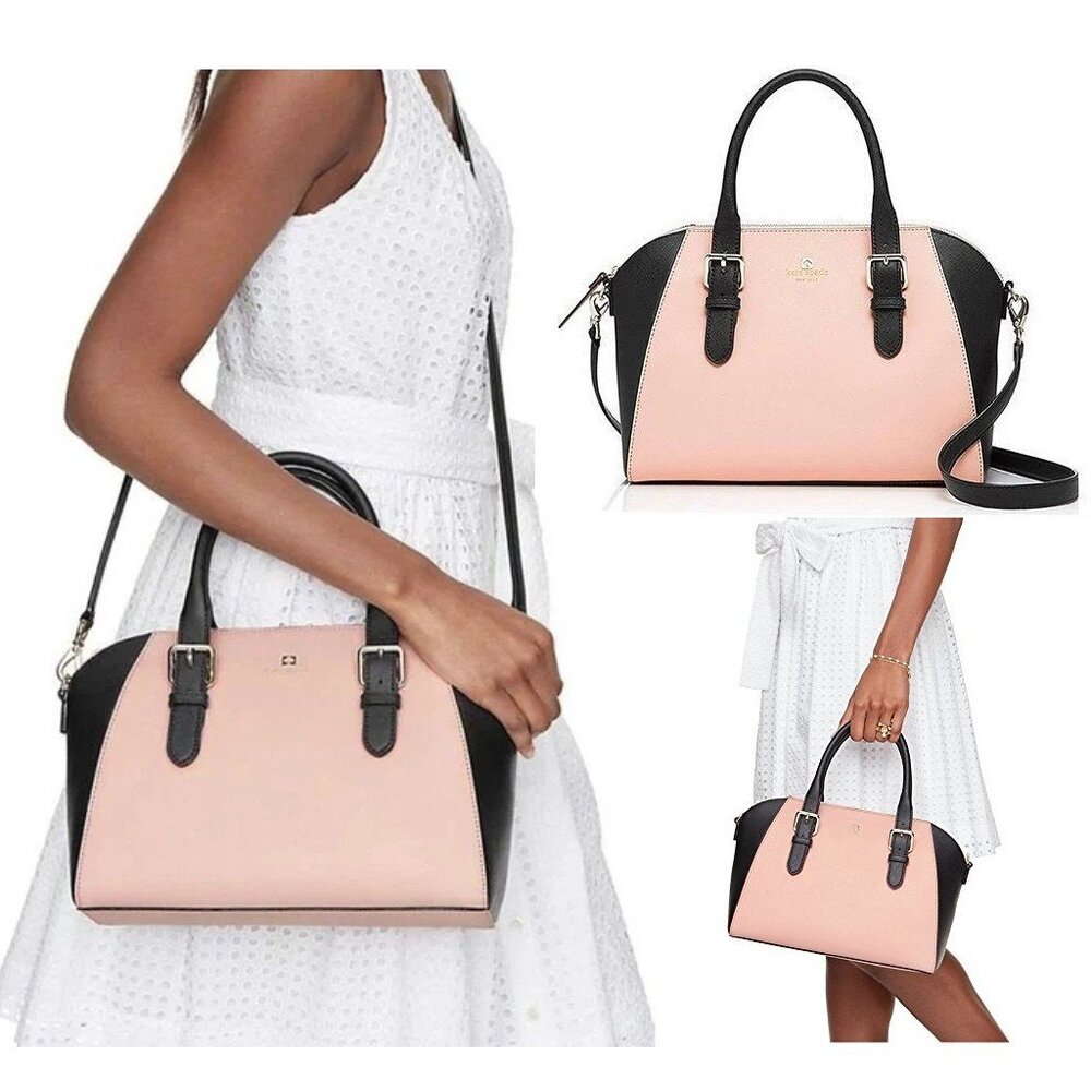 Kate Spade New York Cove Street Colorblock Pippa Purse in Soft Rosetta & Black